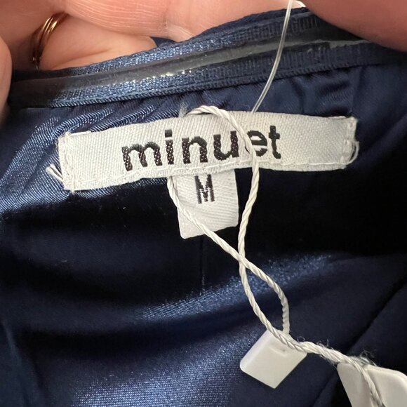 Minuet Womens Blue Strapless Pleated Formal Gown Sequin Bodice Maxi Dress size M - Picture 8 of 13